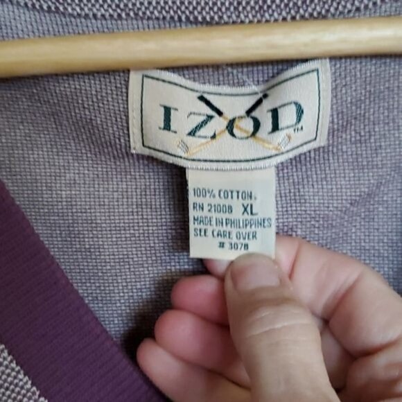 Izod Golf Embroidered Vneck Sz XL Burgandy Vest - Picture 4 of 8